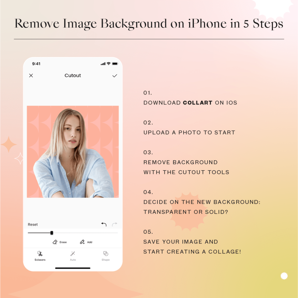 Collart photo editor how to remove background free collage maker iOS app