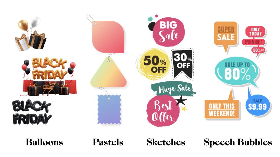 black Friday instagram photo editor social media post sale promotion graphic design app iOS stickers