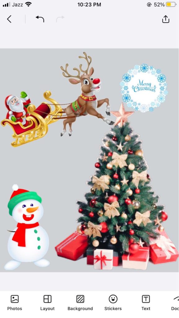 Designing your Christmas card with Collart free collage maker photo editor app