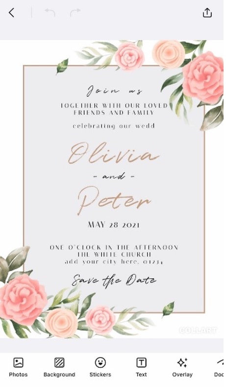 Design Wedding Invitation Card With Free Wedding Invitation Templates -  Collart Photo Editor and Collage Maker