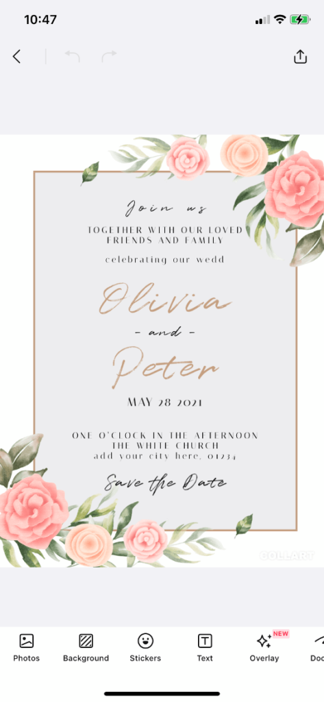 design free invitation card templates collart editor 3