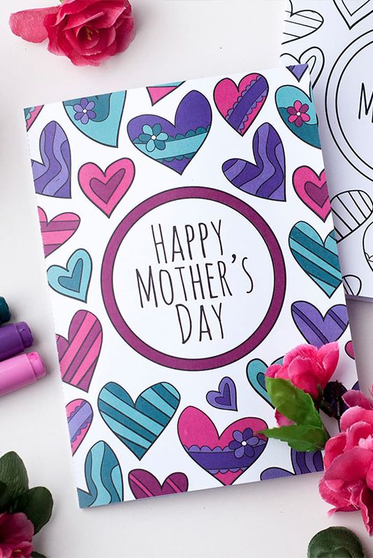 12. Mother's Day Coloring Card