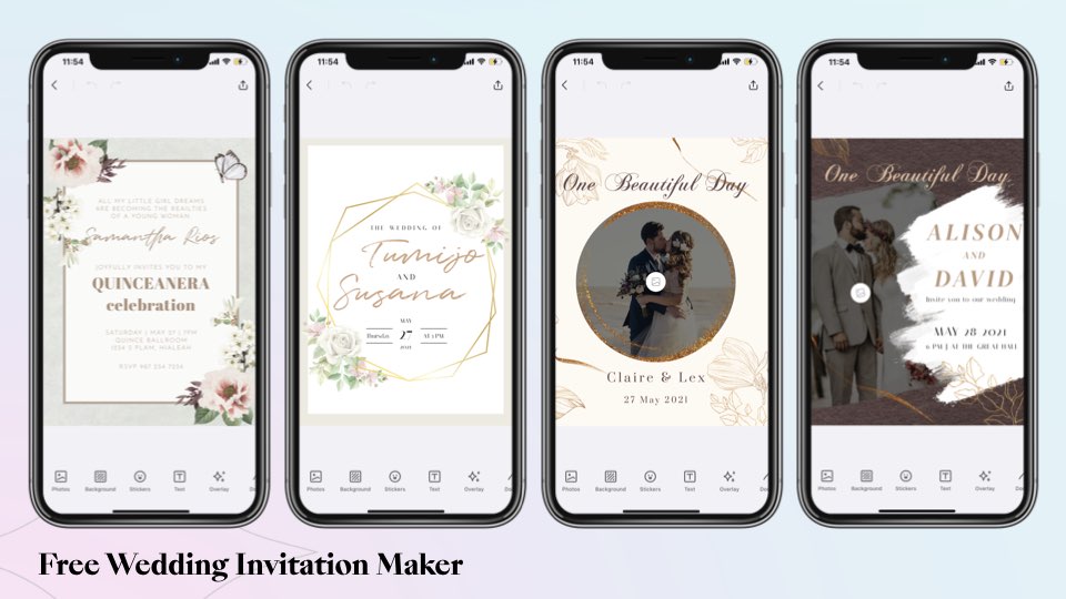 Free Wedding Invitation Maker on iPhone or iPad - Collart Photo Editor and  Collage Maker