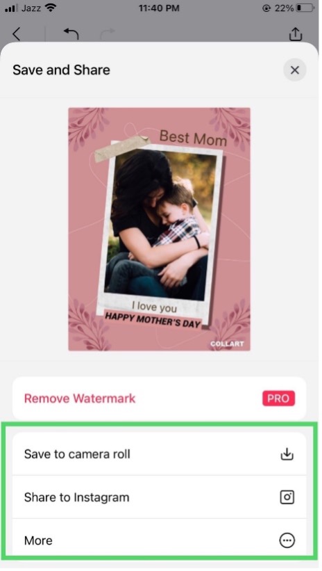 make mother's day card collart free card maker ios 3