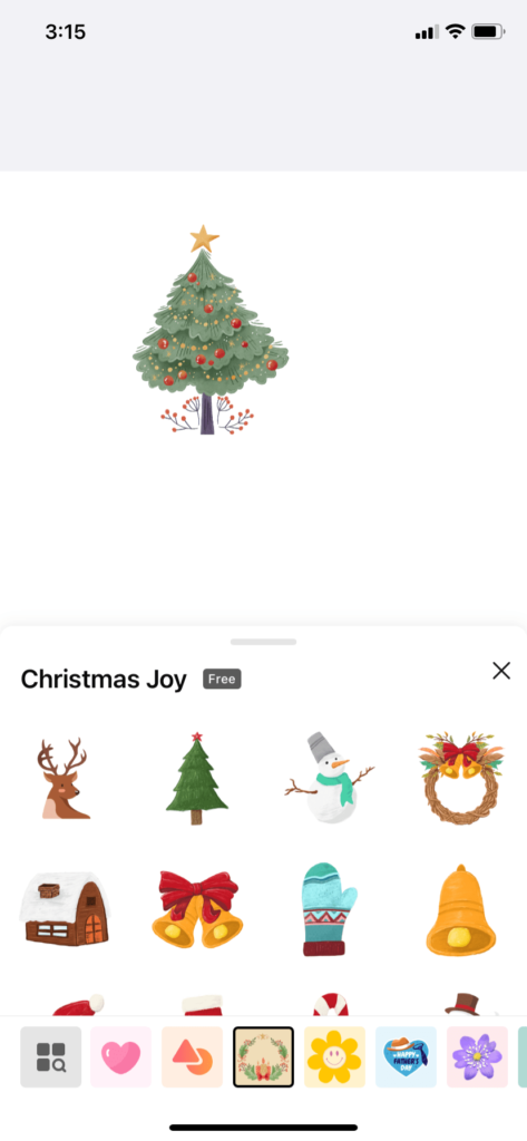 How to Design Free Customized Christmas Sticker on iPhone - Collart Photo  Editor and Collage Maker