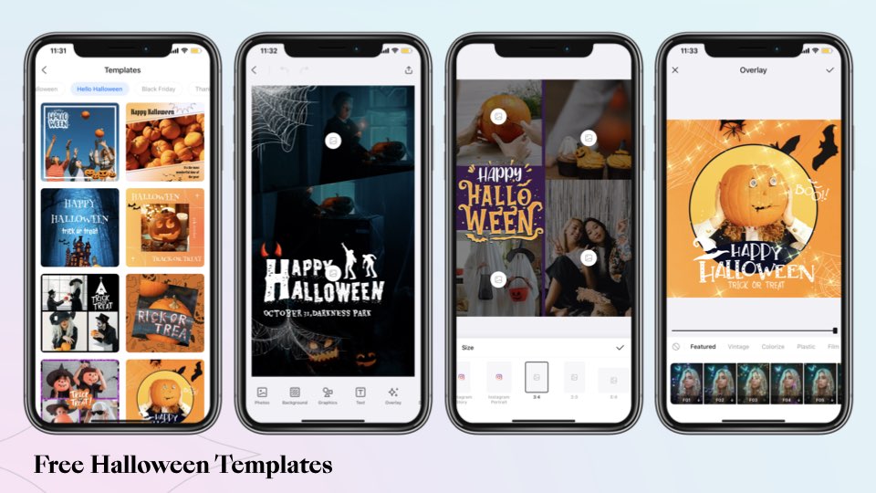 collart free halloween templates design app ios collage maker canva alternative