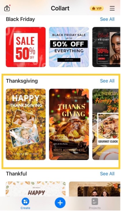 design diy thanksgiving cards holiday season collart card editor ios free design 1