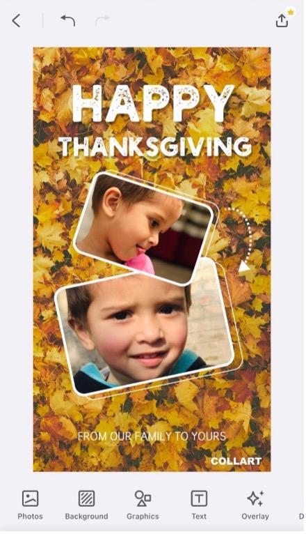 design diy thanksgiving cards holiday season collart card editor ios free design 2