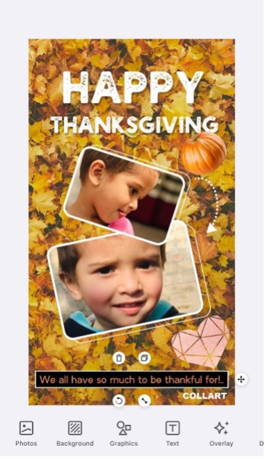 design diy thanksgiving cards holiday season collart card editor ios free design 4